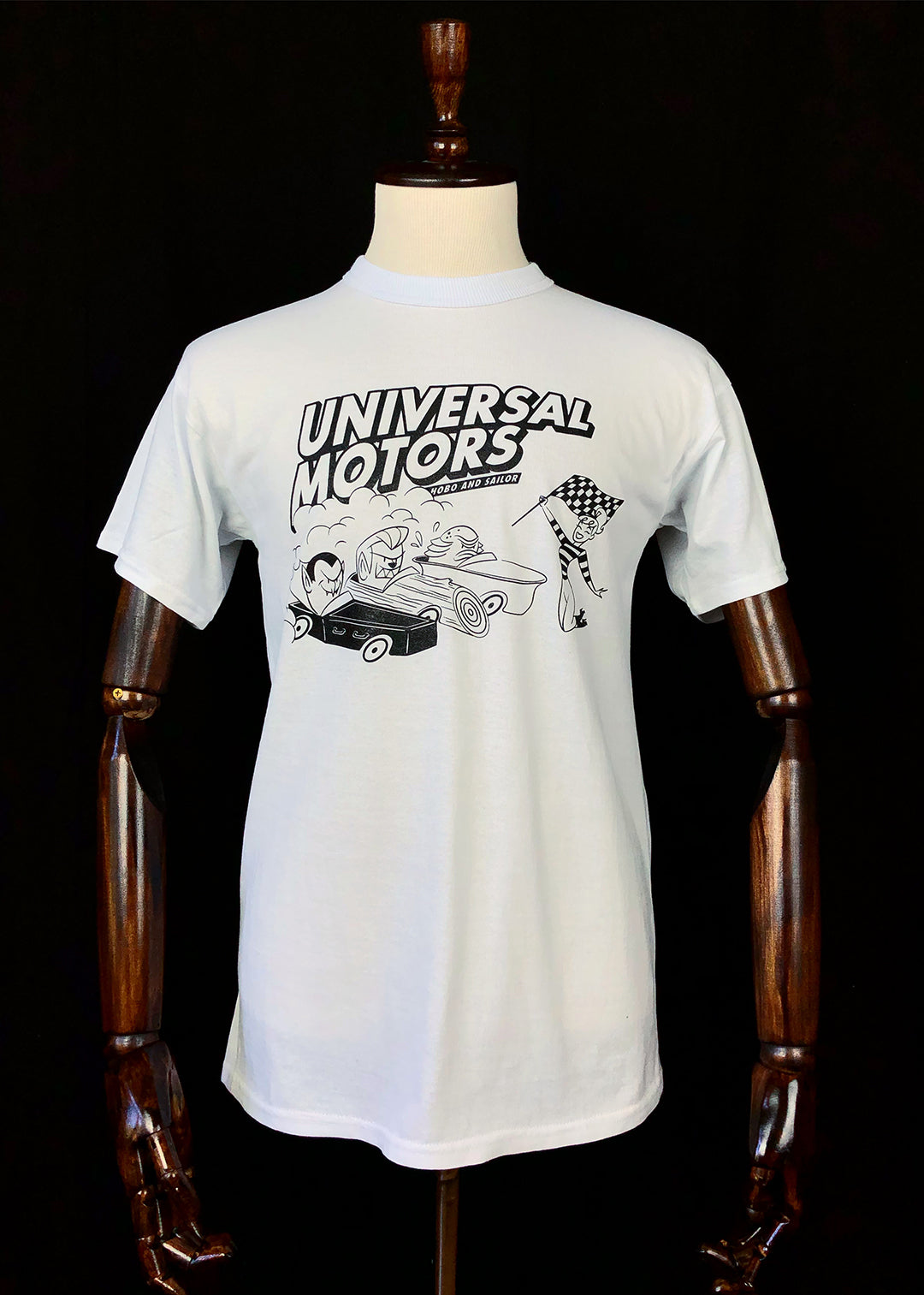 T-shirt. Universal Motors. White