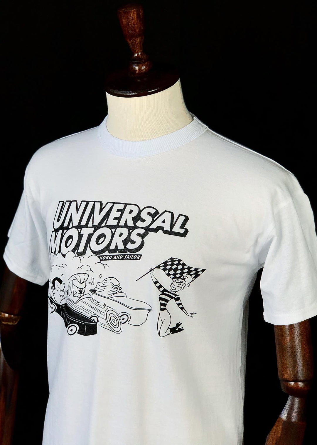 T-shirt. Universal Motors. White