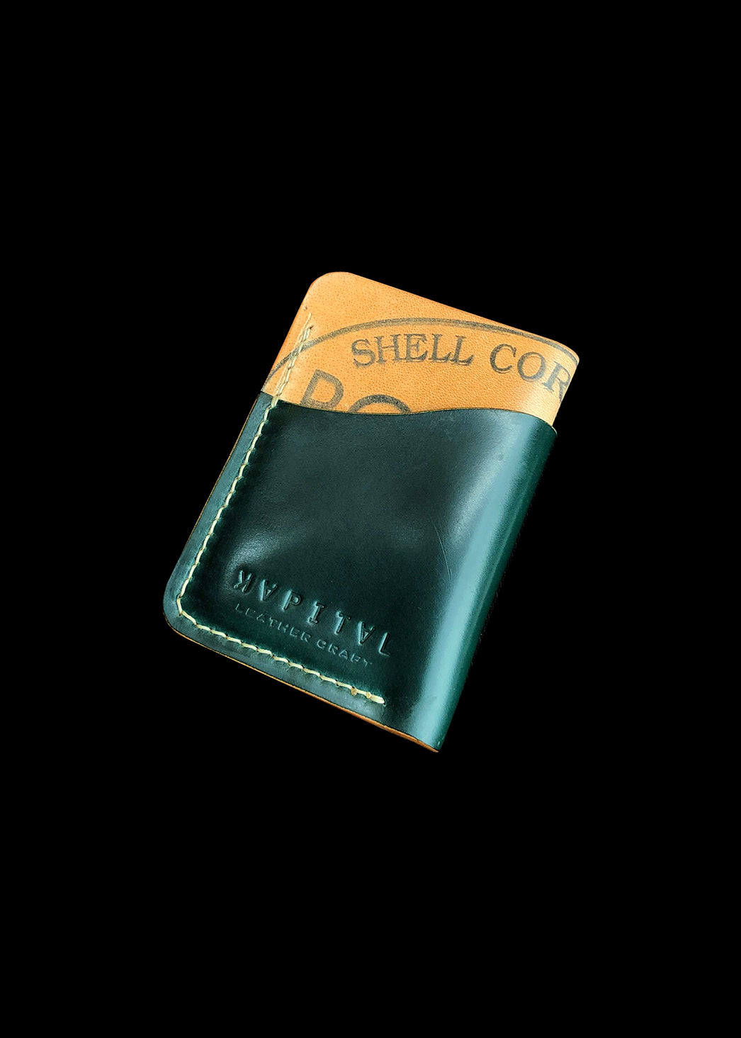 Cordovan Shell Deep-green Cardholder